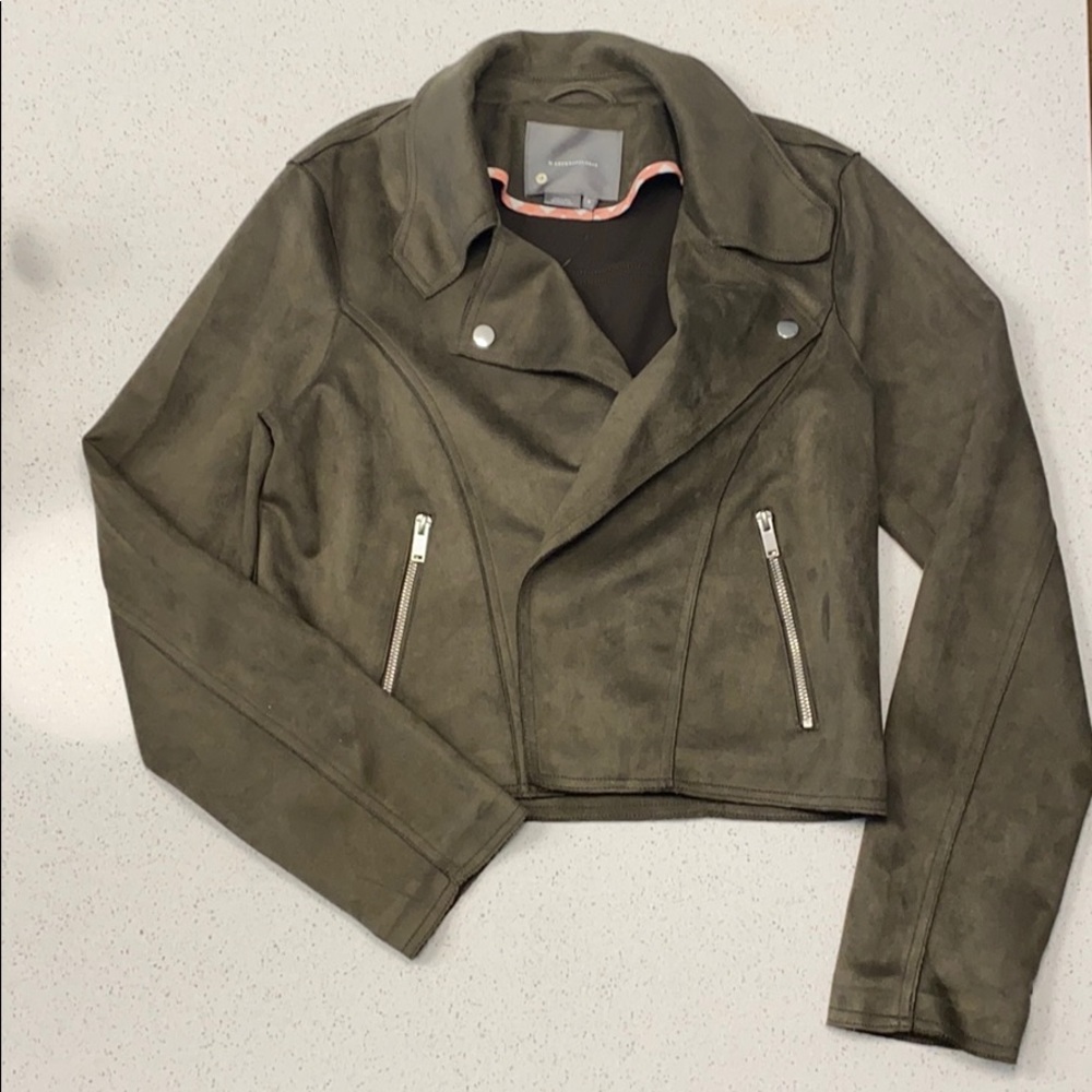Anthropologie suede-like moto jacket NWT